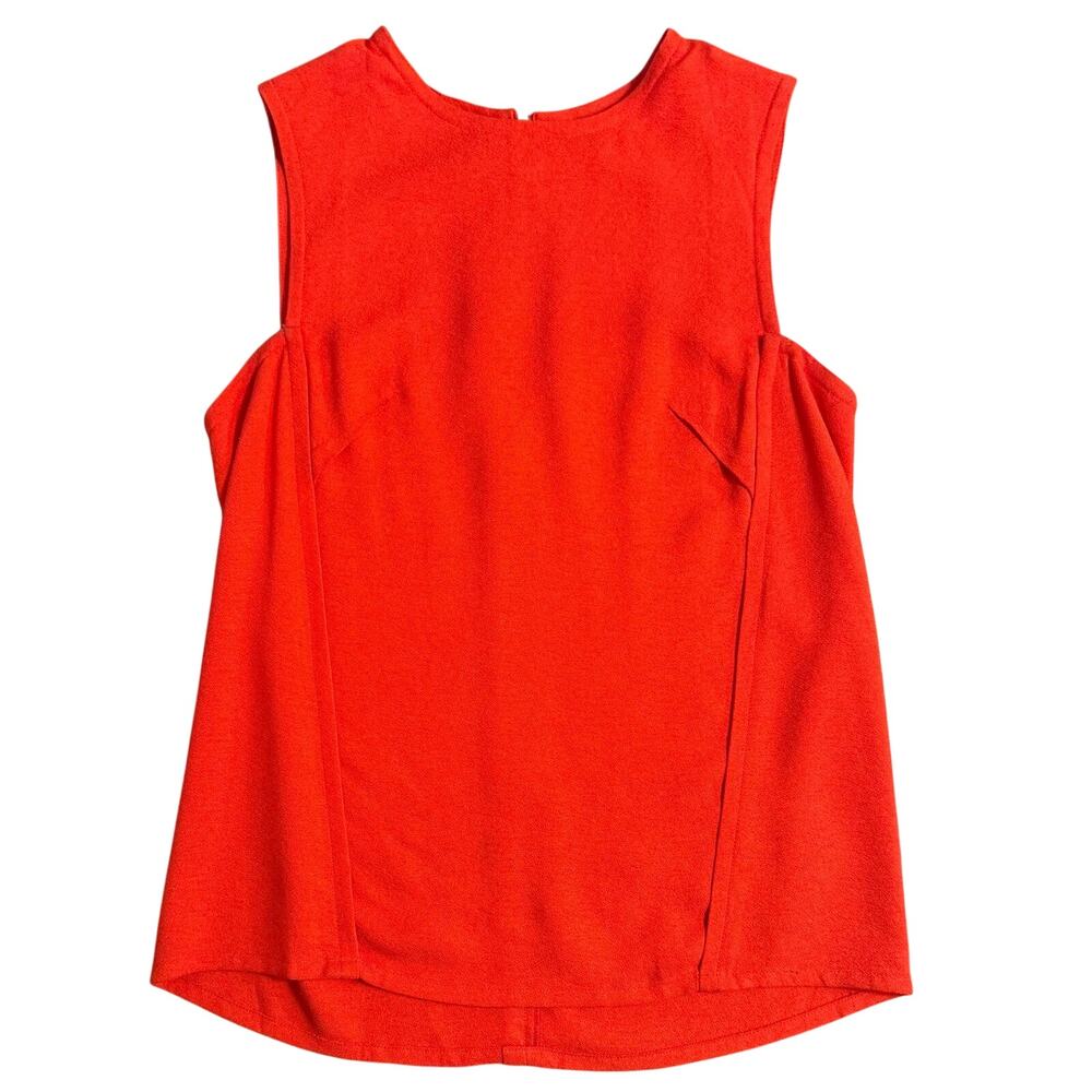 Stella McCartney Sleeveless Blouse Zip Back Made In Italy Red-Orange Women's 40